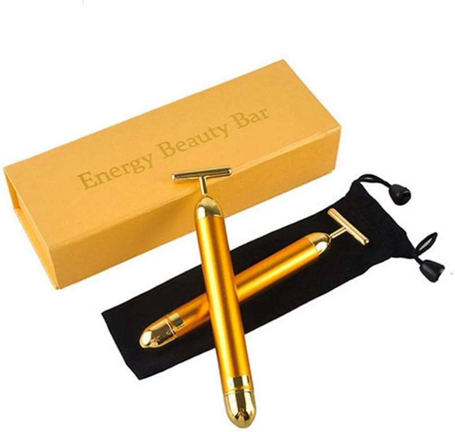24K Gold Energy Beauty Bar Electric Facial Massage Roller
